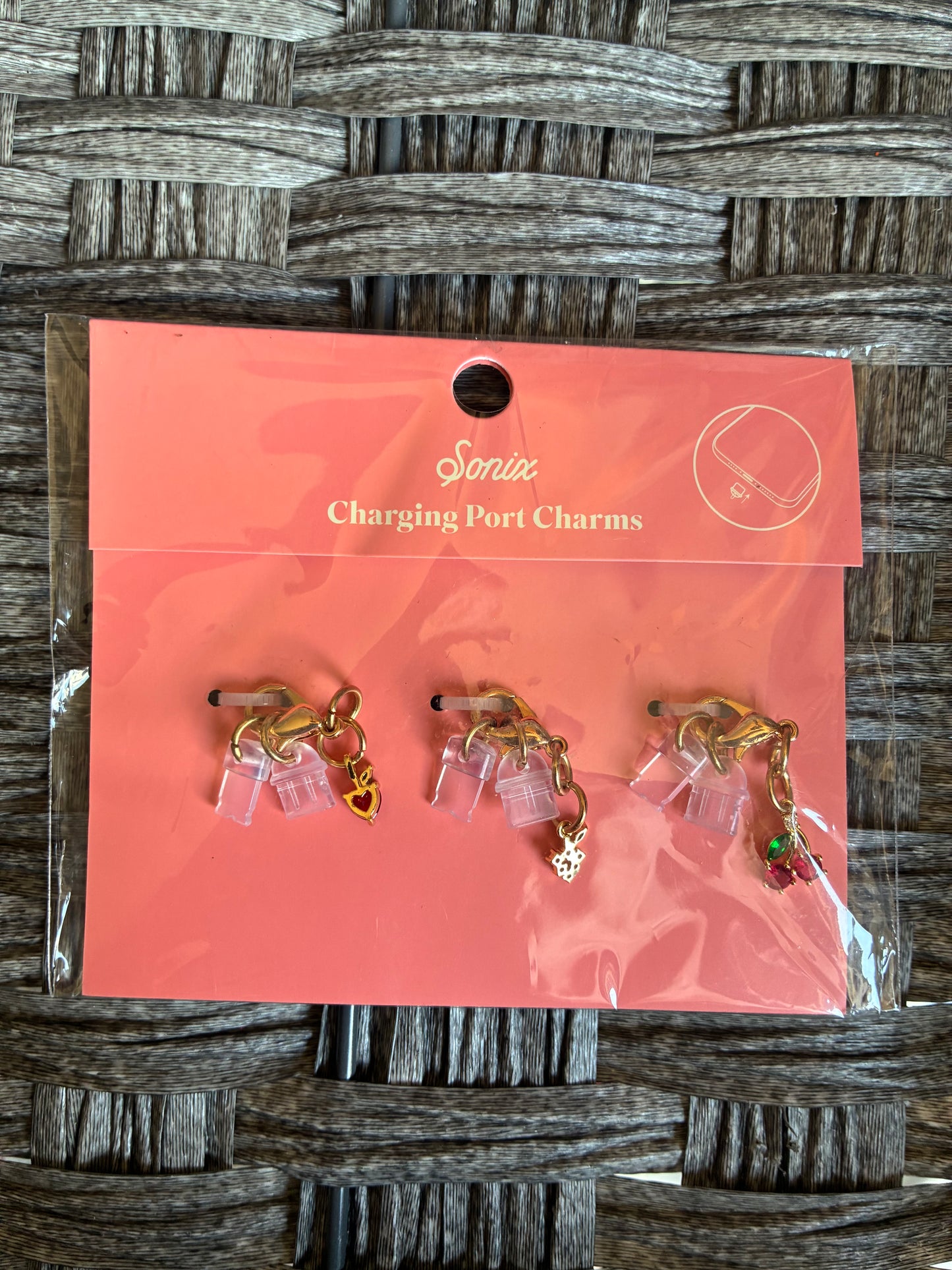 SONIX CHARGING PORT CHARMS 3PCS CRYSTAL FRUITS