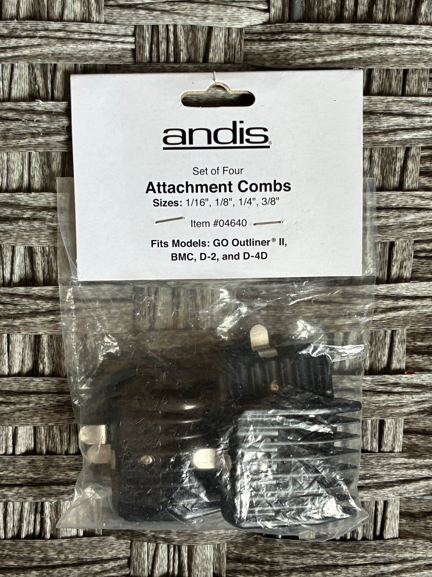 ANDIS 4PC ATTACHMENTS COMBS #04640 FITS MODELS GO OUTLINER 2, BMC, D-2, D-4D