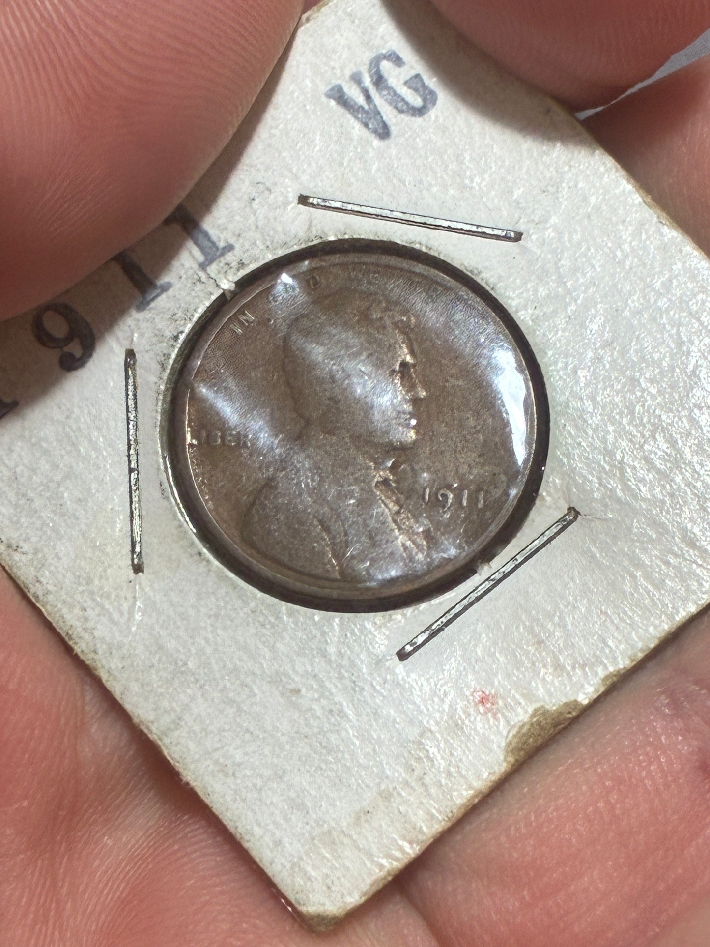1911 WHEAT PENNY NO MINT MARK  95% COPPER "L" ON RIM - FAIR (LN0003)