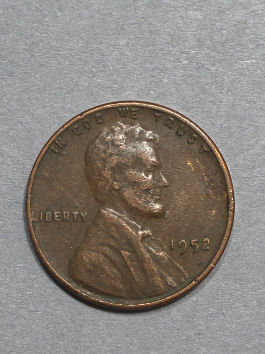 1952 WHEAT PENNY NO MINT MARK 95% COPPER "L" ON RIM CIRCULATED - GOOD (LN0005)