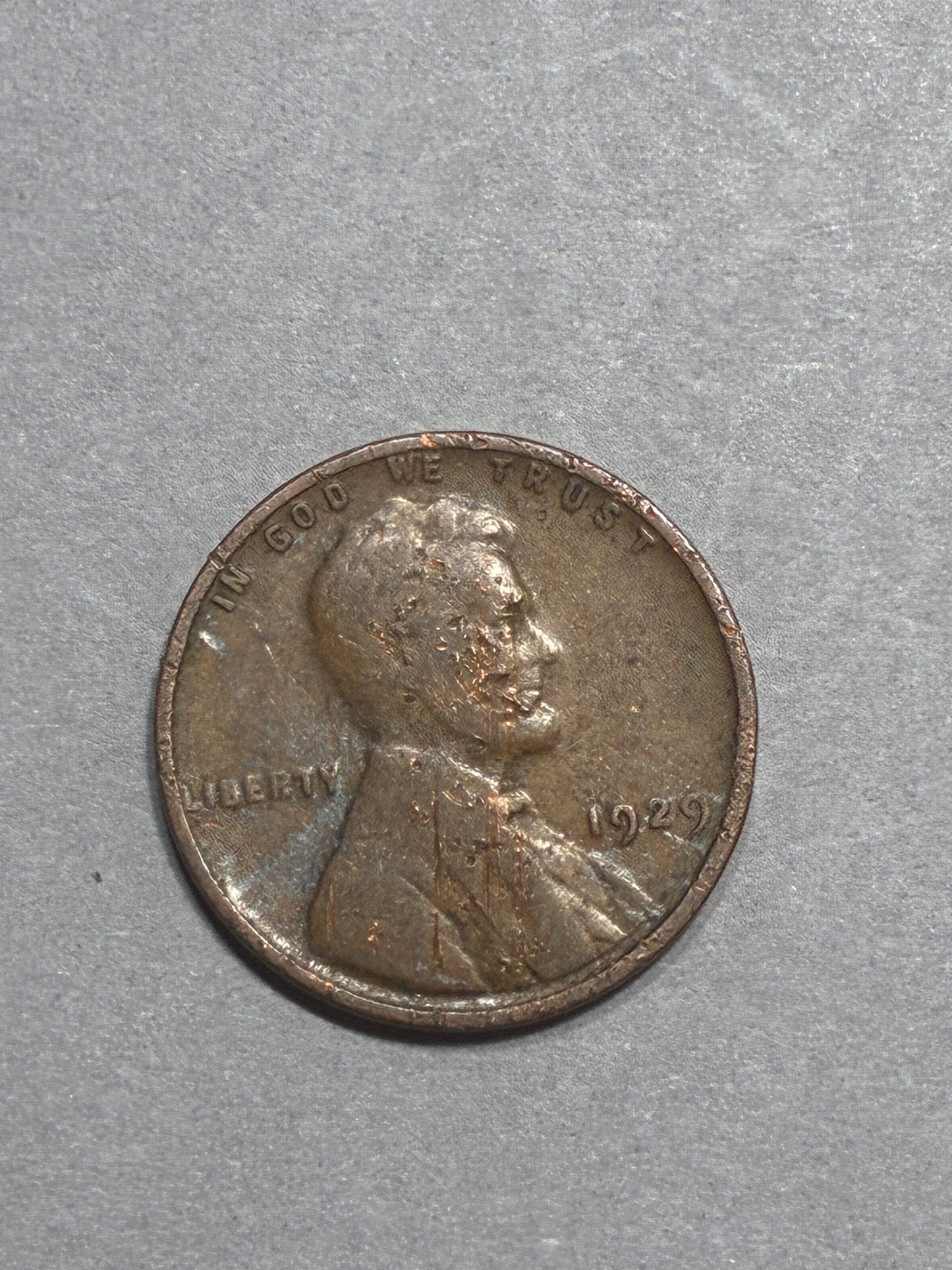 1929 WHEAT PENNY NO MINT MARK 95% COPPER WIDE RIM CIRCULATED - FAIR (LN0008)