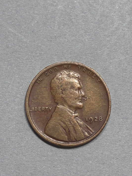 1928 WHEAT PENNY NO MINT MARK 95% COPPER OFF CENTER CIRCULATED - GOOD (LN0009)
