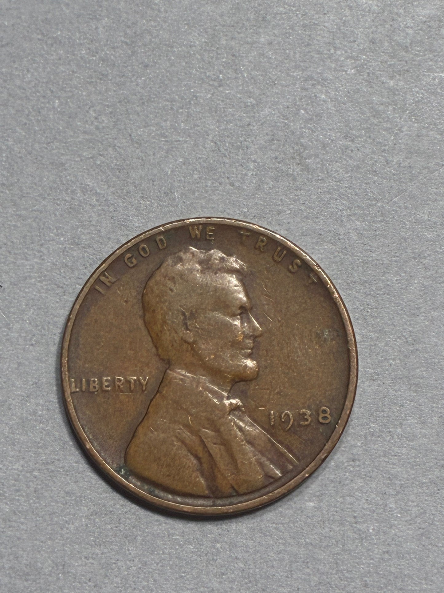 1938 WHEAT PENNY NO MINT MARK 95% COPPER CIRCULATED - GOOD (LN0015)