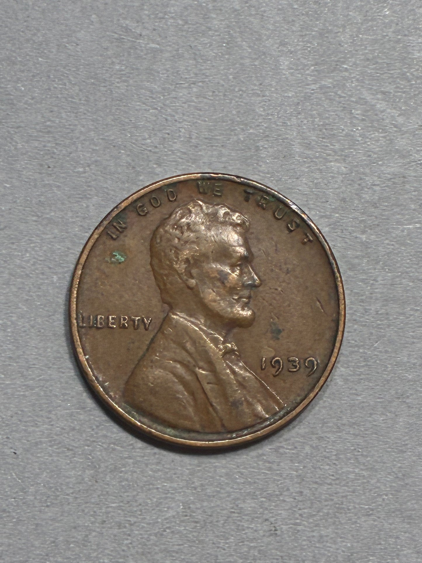 1939 PENNY NO MINT MARK 95% COPPER WIDE RIM - CIRCULATED (LN0030)