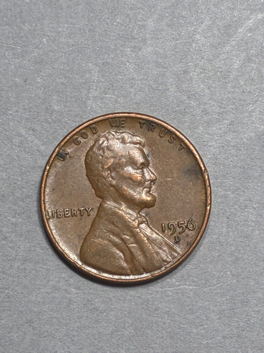 1956 D PENNY 95% COPPER - CIRCULATED (LN0033)
