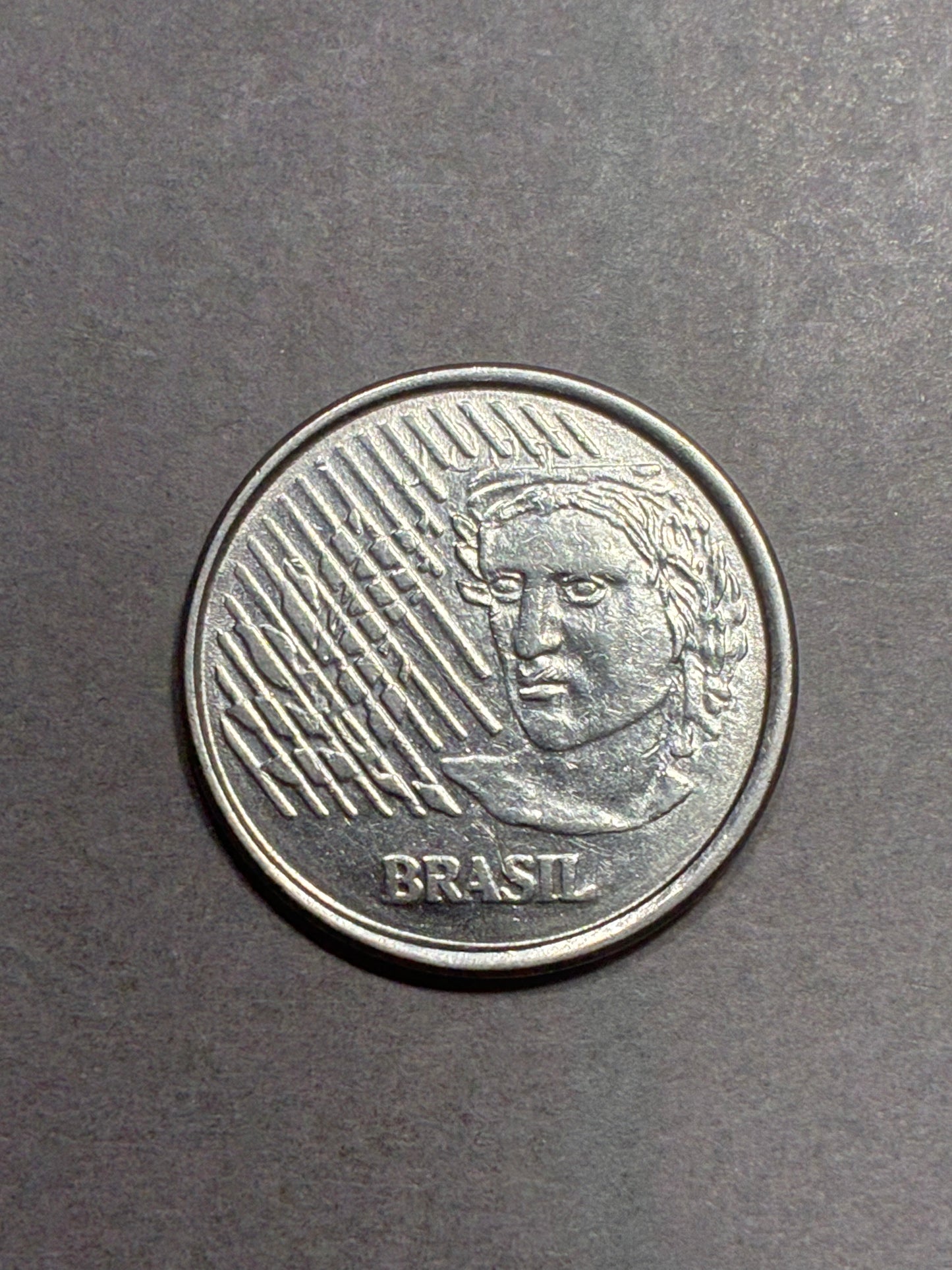 1994 10 CENTAVOS BRASIL WIDE RIM DIE CRACK REVERSE - CIRCULATED (LN0041)