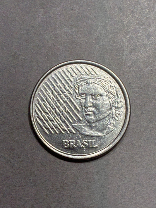 1994 10 CENTAVOS BRASIL WIDE RIM DIE CRACK REVERSE - CIRCULATED (LN0041)