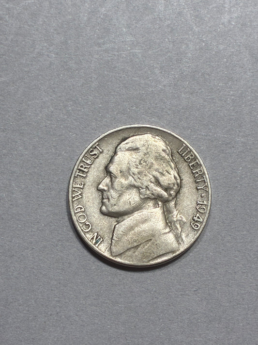 1949 NICKEL NO MINT MARK - CIRCULATED - FAIR (LN0020)