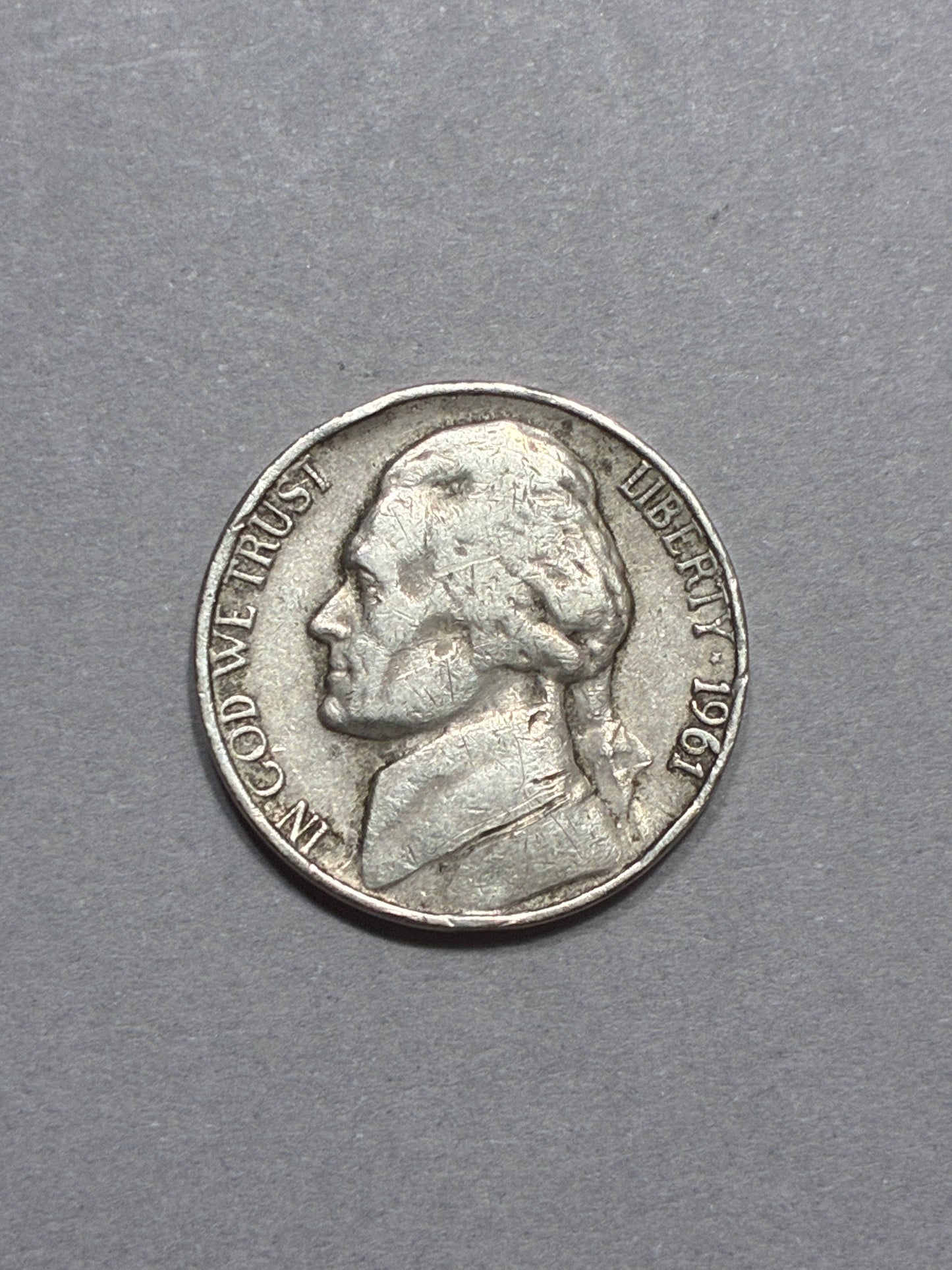 1961 D NICKEL WIDE RIM - CIRCULATED (LN0024)