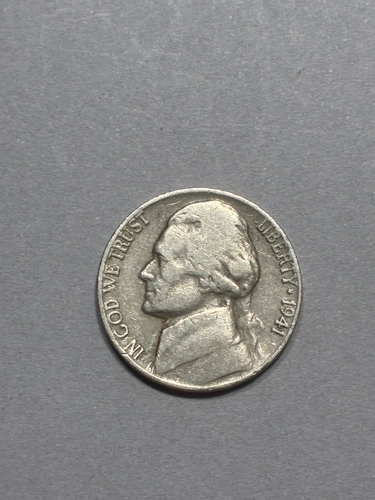 1941 NICKEL NO MINT MARK - CIRCULATED - FAIR (LN0027)