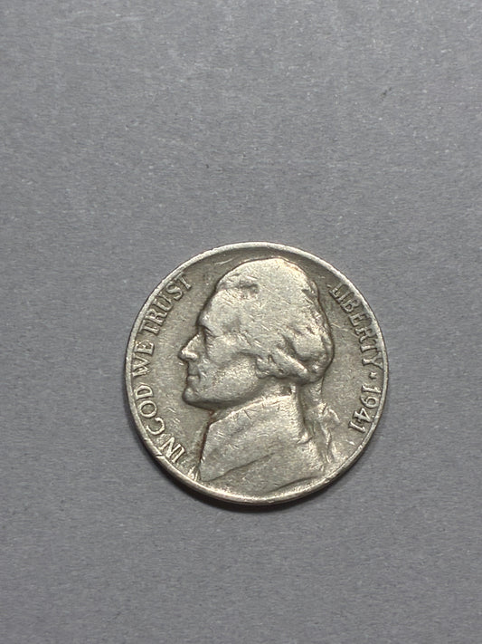 1941 NICKEL NO MINT MARK - CIRCULATED - FAIR (LN0027)
