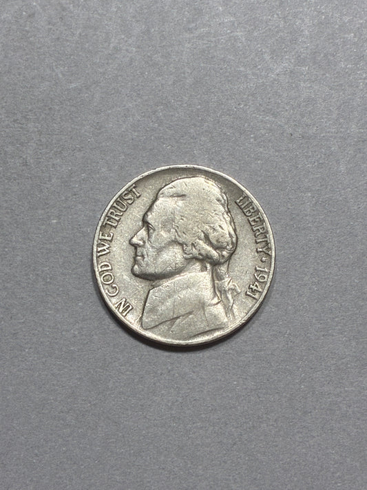 1941 NICKEL NO MINT MARK - CIRCULATED (LN0042)