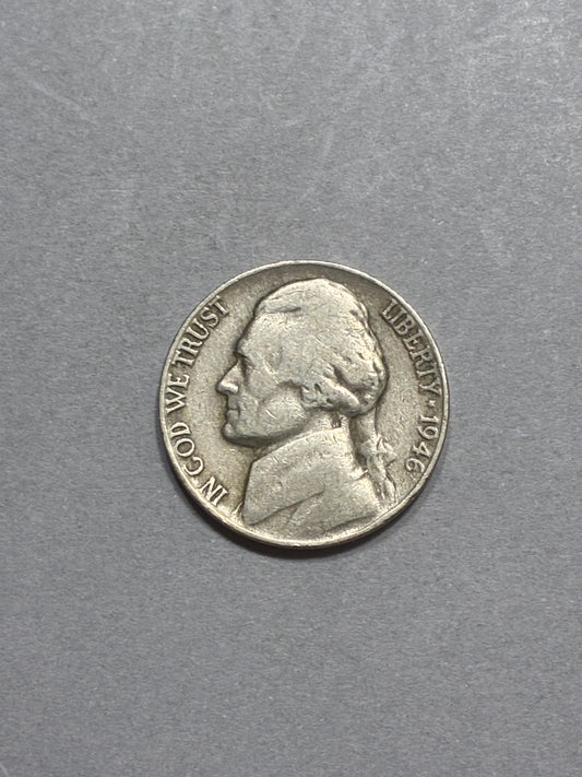 1946 NICKEL NO MINT MARK - CIRCULATED (LN0043)