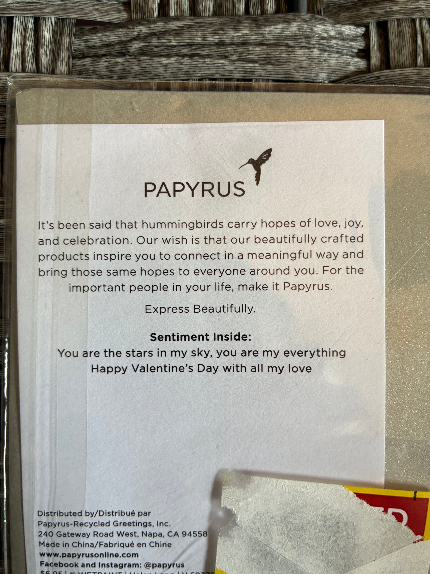 VALENTINES DAY CARD BY PAPYRUS