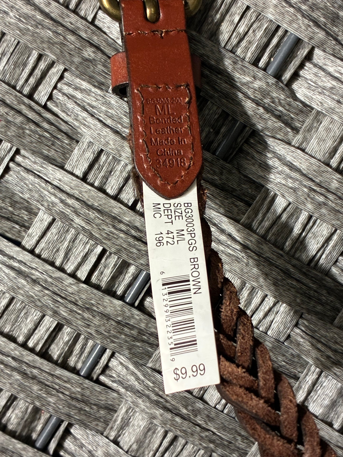 DEPT 472 BROWN LEATHER BELT - M/L
