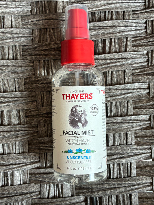 THAYERS FACIAL MIST WITCH HAZEL ALOE VERA FORMULA UNSCENTED ALCOHOL-FREE 4FL OZ