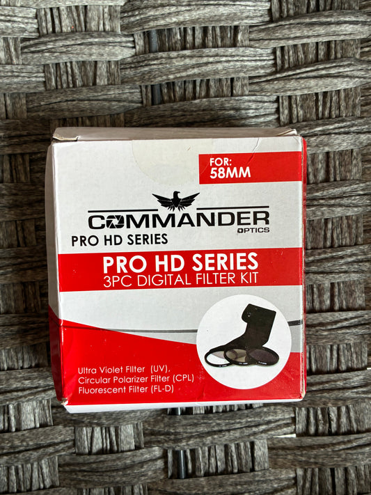 COMMANDER OPTICS PRO HD SERIES 3PC DIGITAL FILTER KIT FOR 58MM UV CPL FL-D