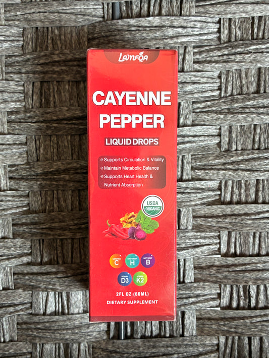 CAYENNE PEPPER LIQUID DROPS 2FL DIETARY SUPPLEMENT ORGANIC HAWTHORN BEET NATURAL