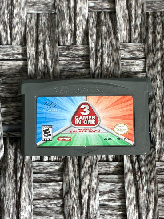 NINTENDO DS GAME BOY ADVANCE PRE OWNED WORKING CART ONLY 3 GAMES IN ONE SPORTS