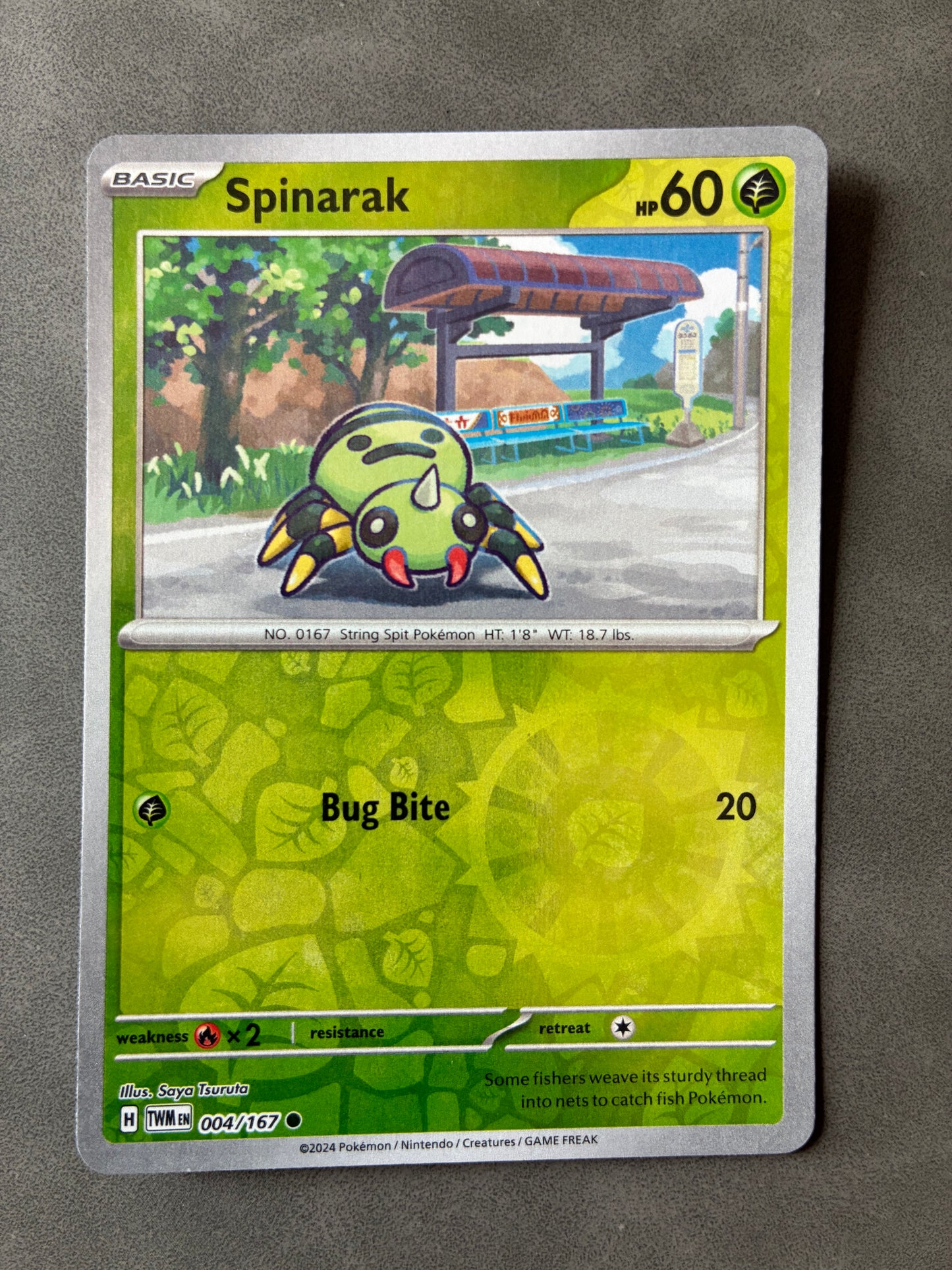 2024 POKEMON TCG TWM - SPINARAK 004/167 (REVERSE HOLO)