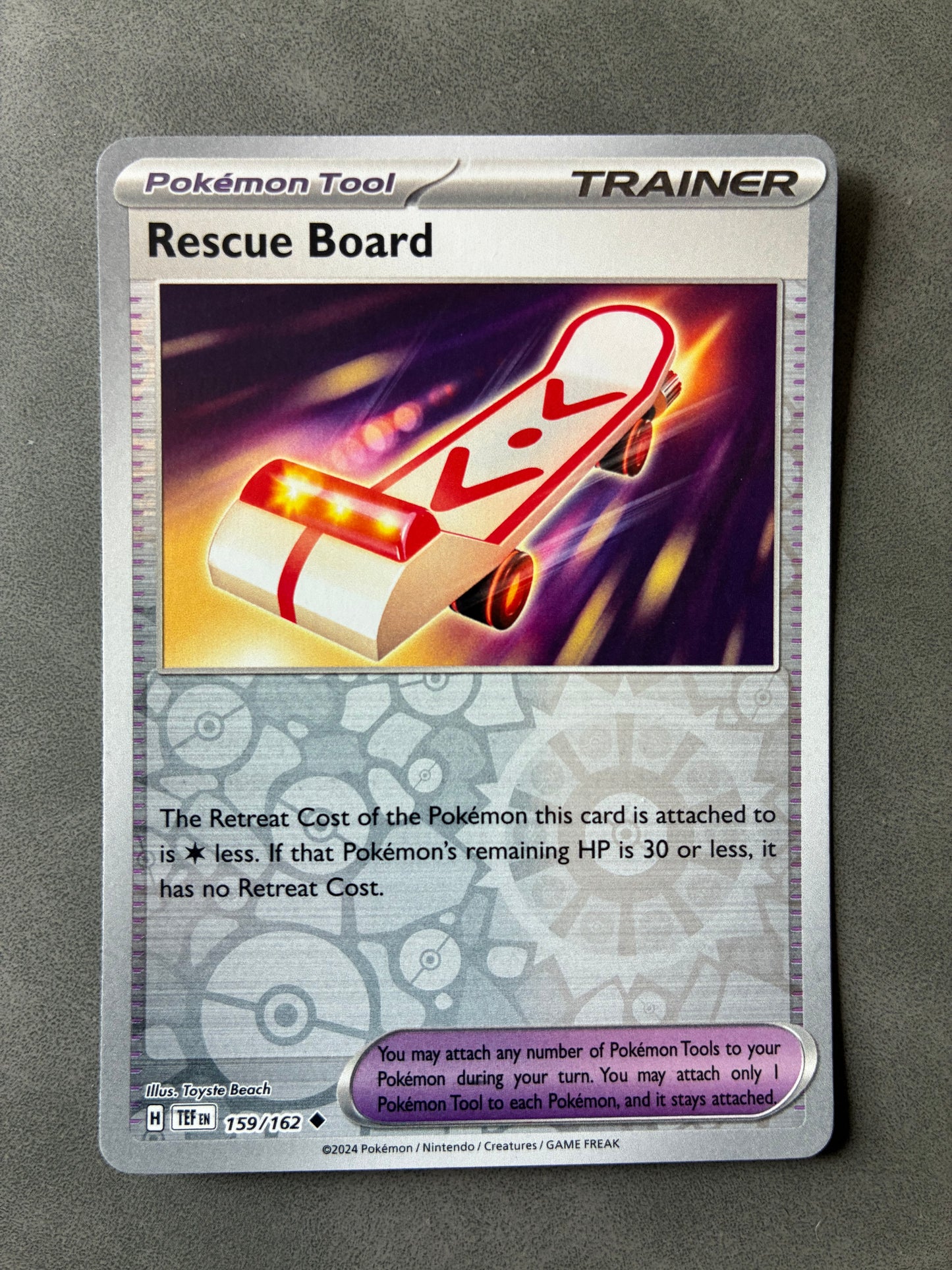 2024 POKEMON TCG TEF - RESCUE BOARD 159/162 (REVERSE HOLO) TRAINER POKEMON TOOL