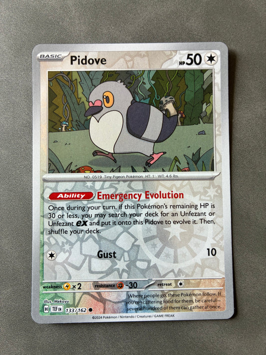 2024 POKEMON TCG TEF - PIDOVE 133/162 (REVERSE HOLO)