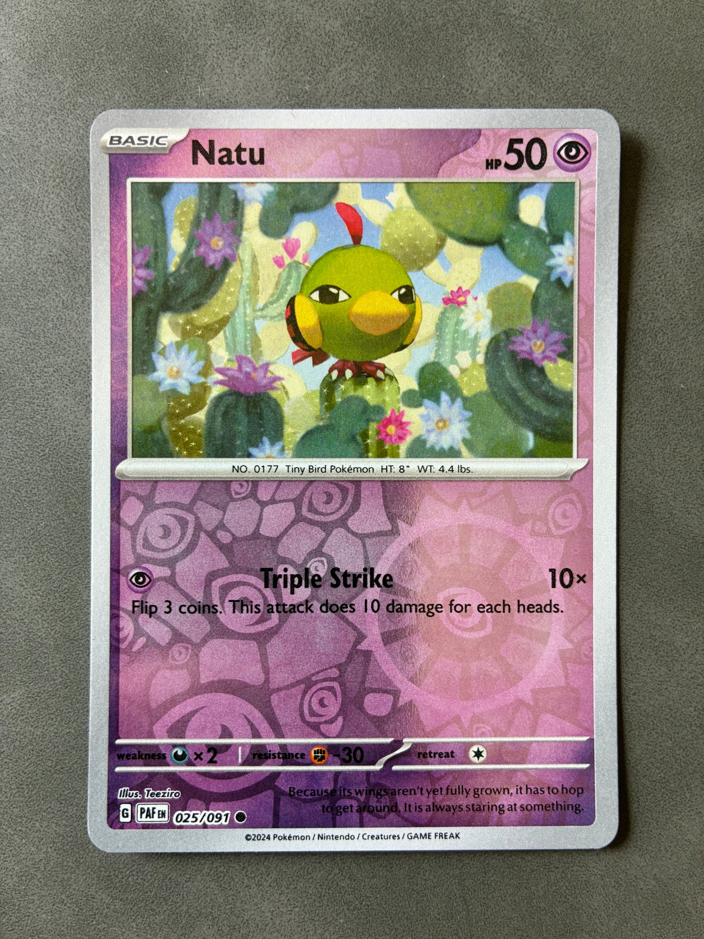 2024 POKEMON TCG PAF - NATU 025/091 (REVERSE HOLO)