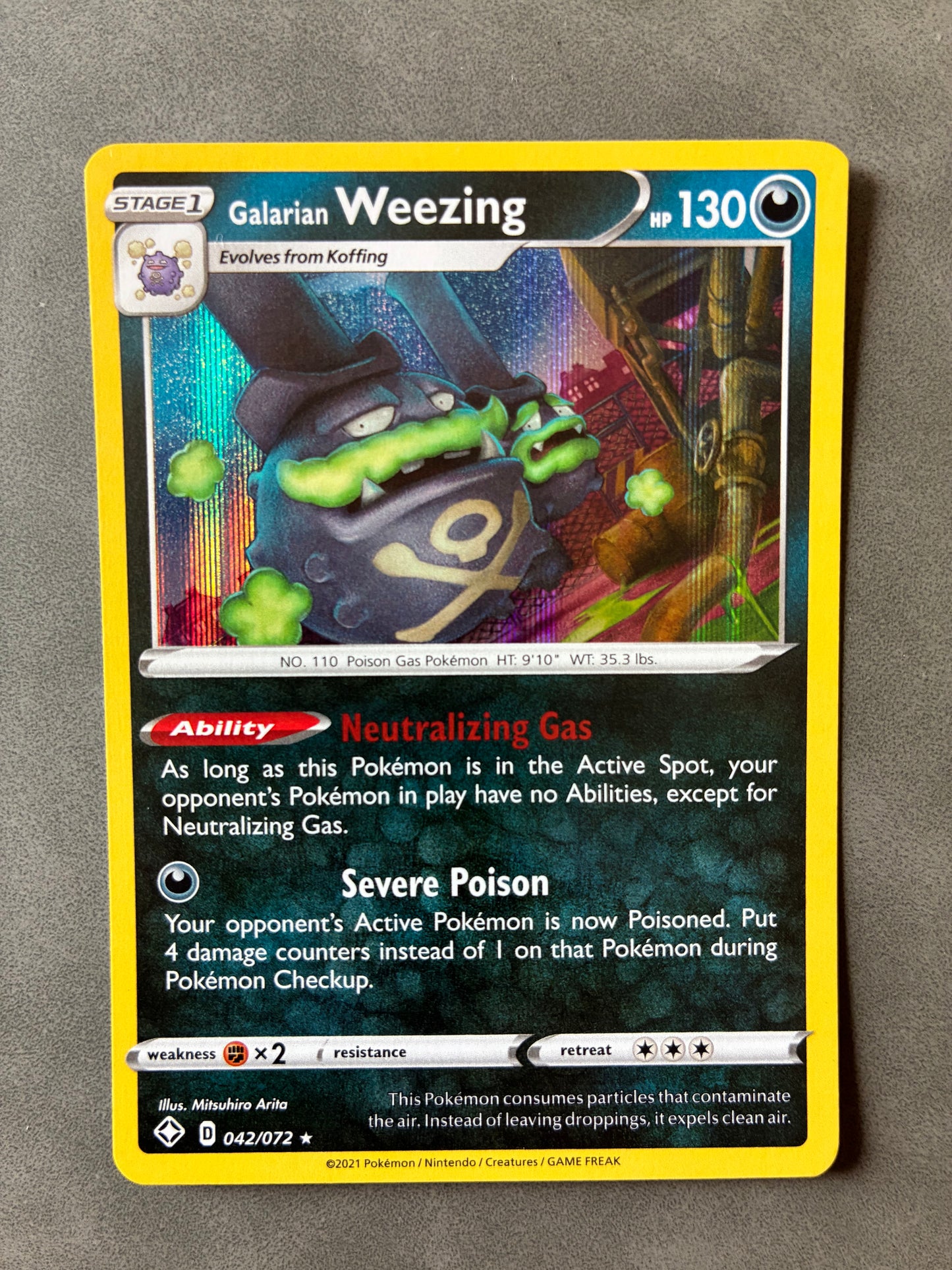 2021 POKEMON TCG - GALARIAN WEEZING 042/072 (HOLO)