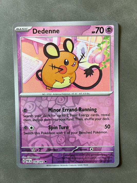 2024 POKEMON TCG PAF - DEDENNE 036/091 (REVERSE HOLO)