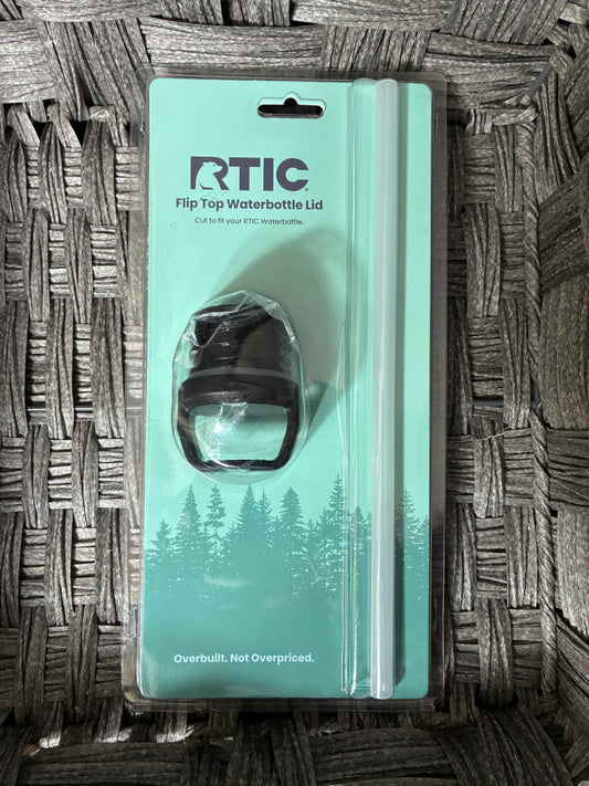 RTIC FLIP TOP WATERBOTTLE LID WITH REPLACEMENT STRAWS *MISSING ONE*