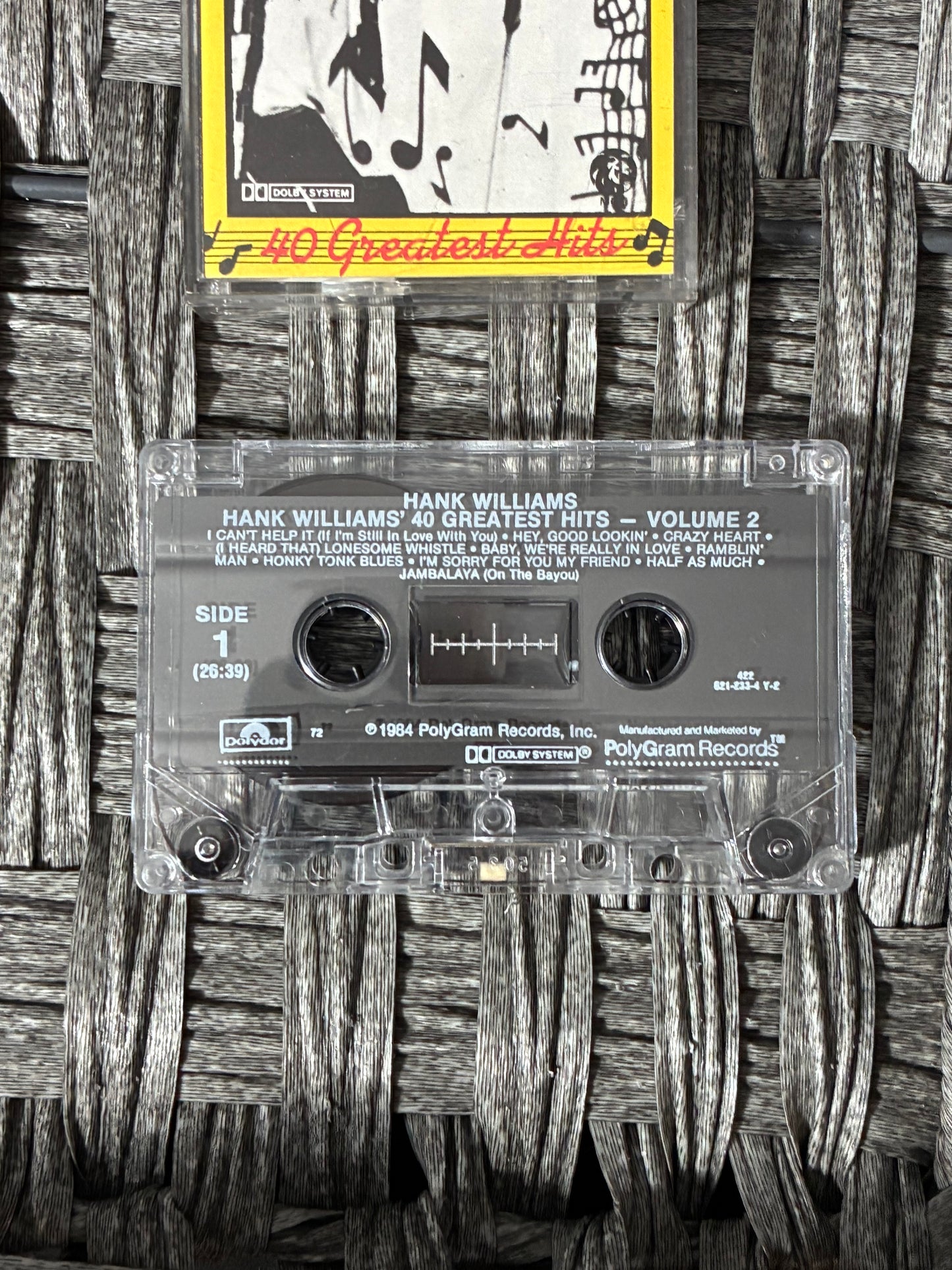 LOT OF 3 CASSETTES HANK WILLIAMS VOL. 1 & 2, I SAW THE LIGHT - PRE OWNED GOOD