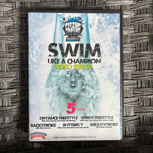 SWIM LIKE A CHAMPION FITTER & FASTER SWIM TOUR VIDEO SERIES 5 DVDS (2014) - PRE OWNED