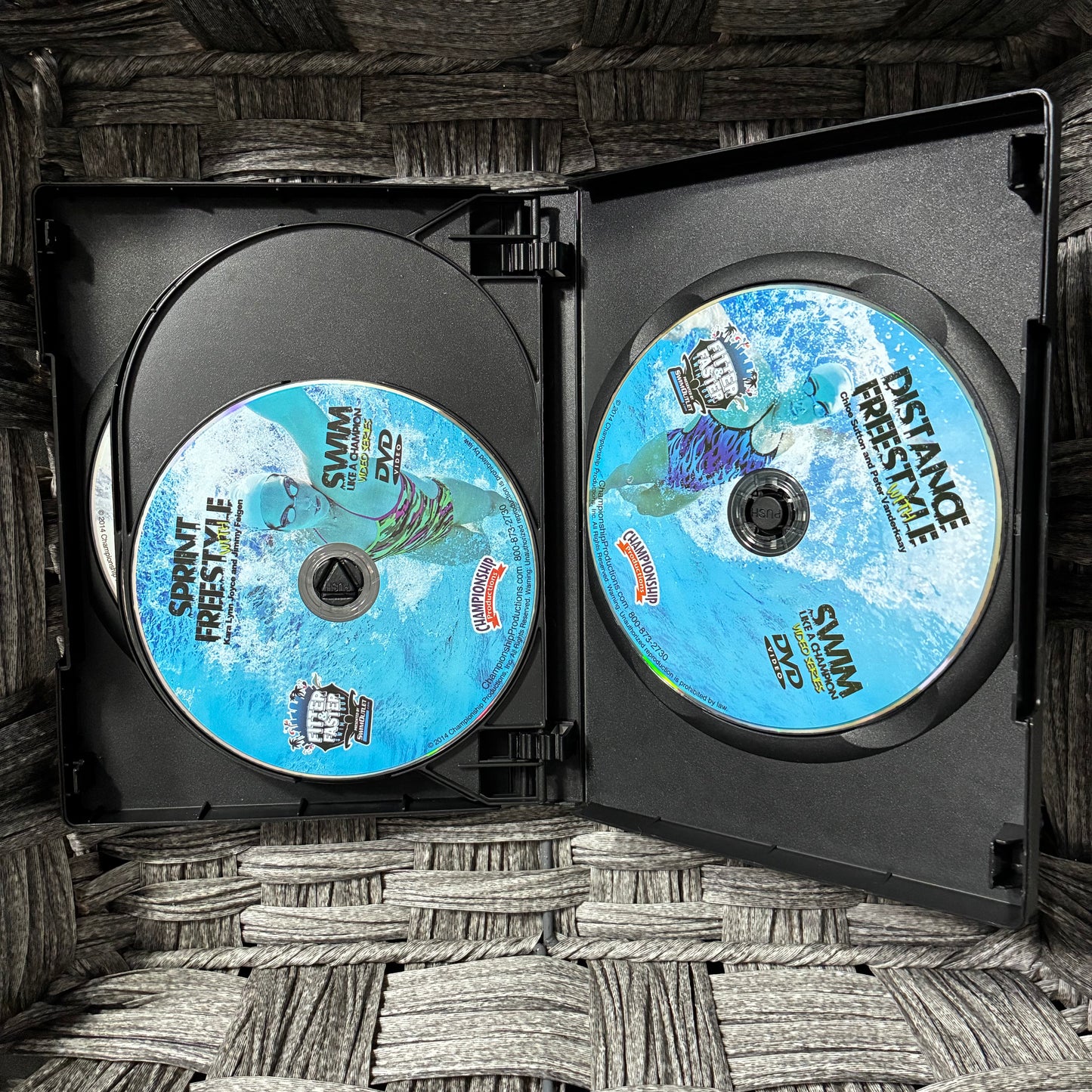 SWIM LIKE A CHAMPION FITTER & FASTER SWIM TOUR VIDEO SERIES 5 DVDS (2014) - PRE OWNED