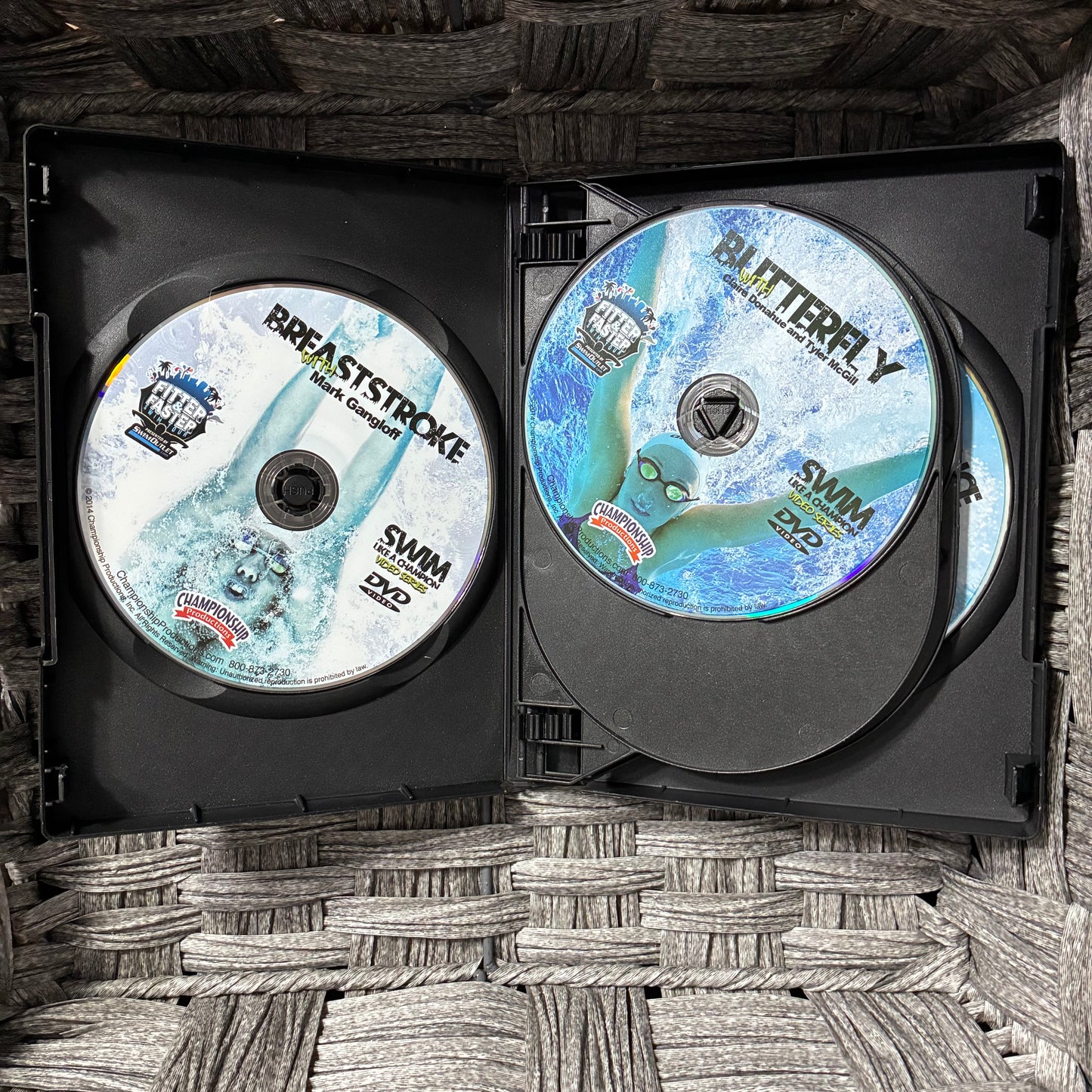 SWIM LIKE A CHAMPION FITTER & FASTER SWIM TOUR VIDEO SERIES 5 DVDS (2014) - PRE OWNED