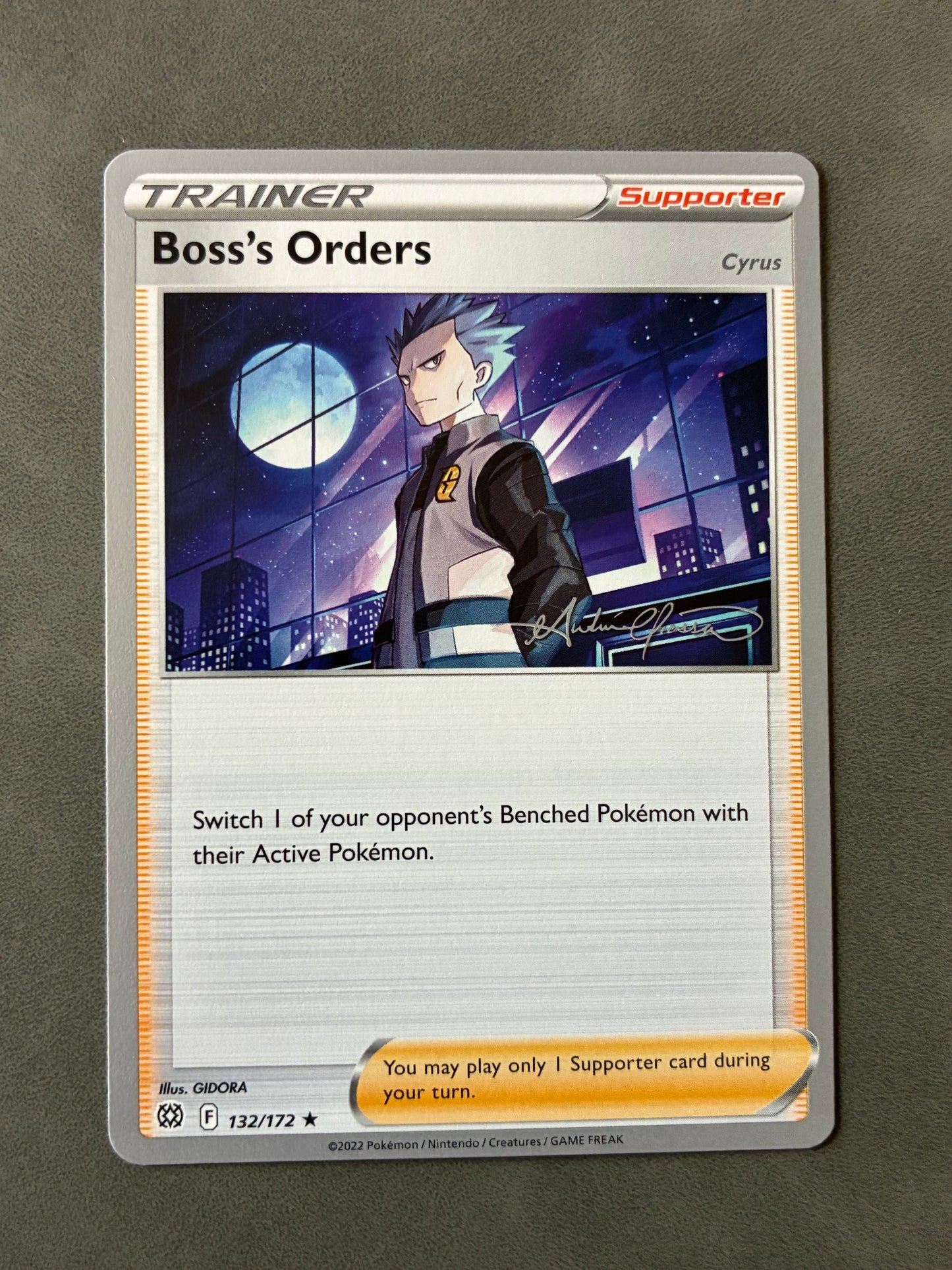 2022 POKEMON TCG (WORLD CHAMPIONSHIP) - BOSS'S ORDERS 132/172 TRAINER SUPPORTER