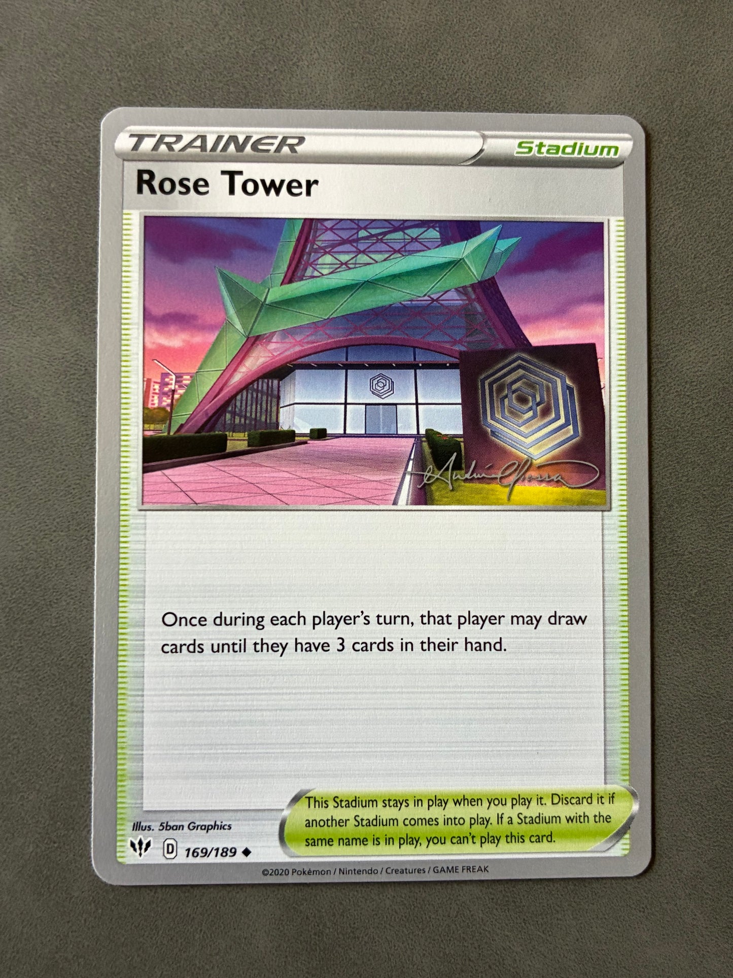 2020 POKEMON TCG (2022 WORLD CHAMPIONSHIP) - ROSE TOWER 169/189 TRAINER STADIUM