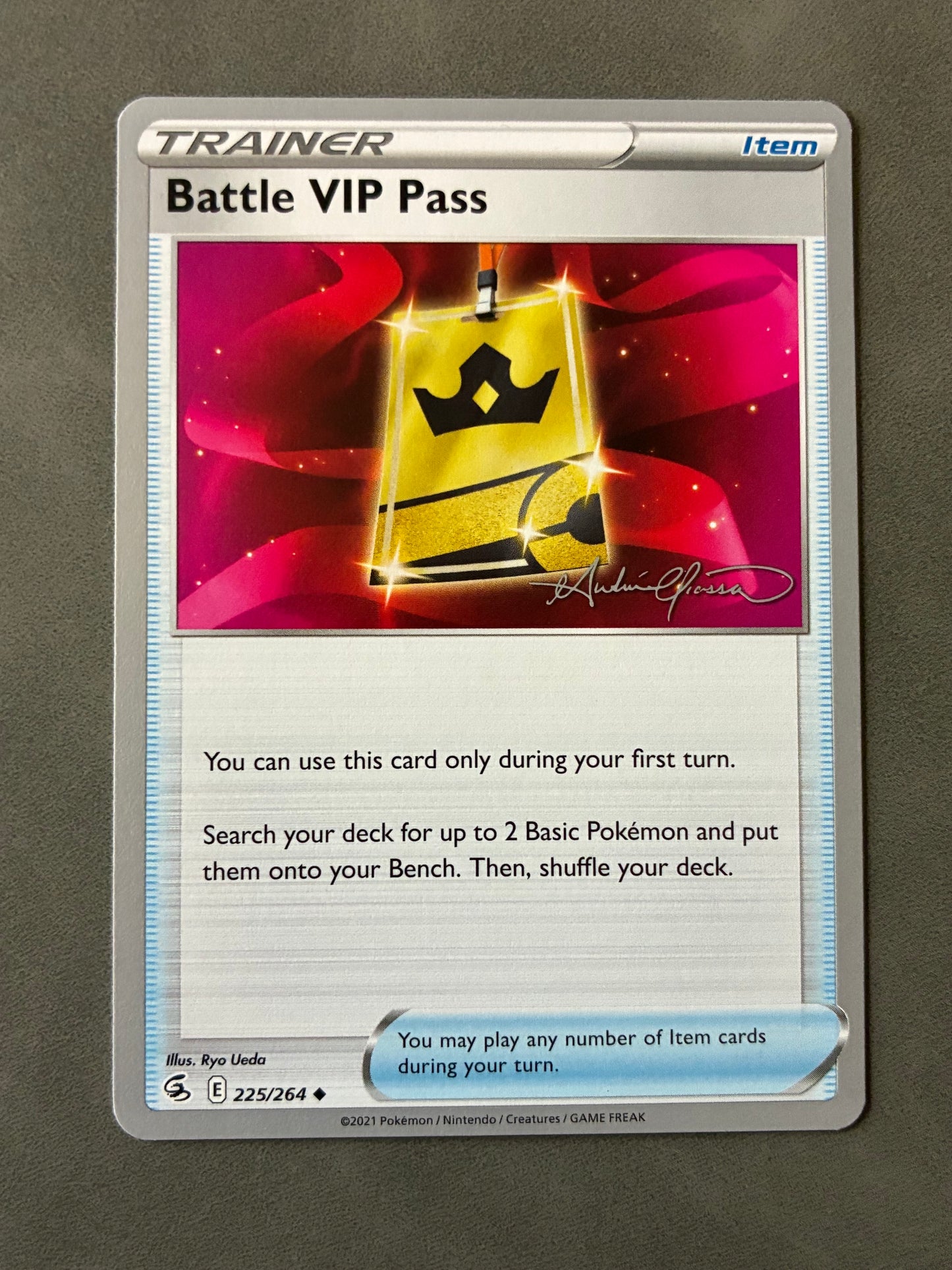 2021 POKEMON TCG (2022 WORLD CHAMPIONSHIP) - BATTLE VIP PASS 225/264 ITEM