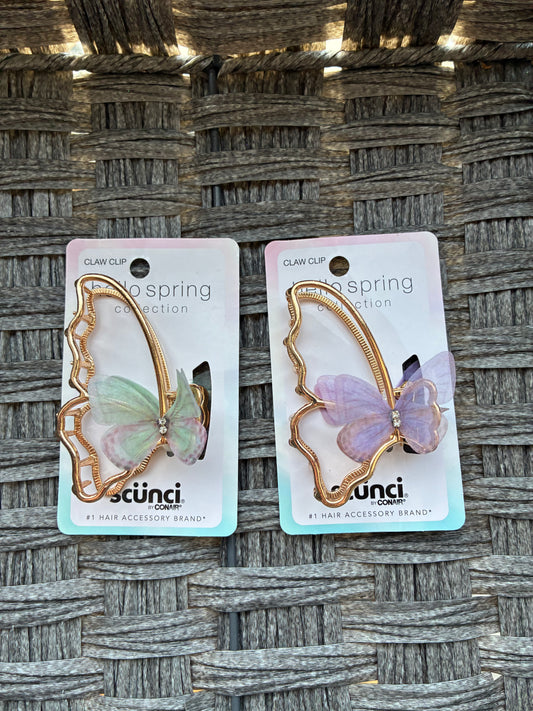 SCUNCI METAL JUMBO CLAW CLIPS BUTTERFLY