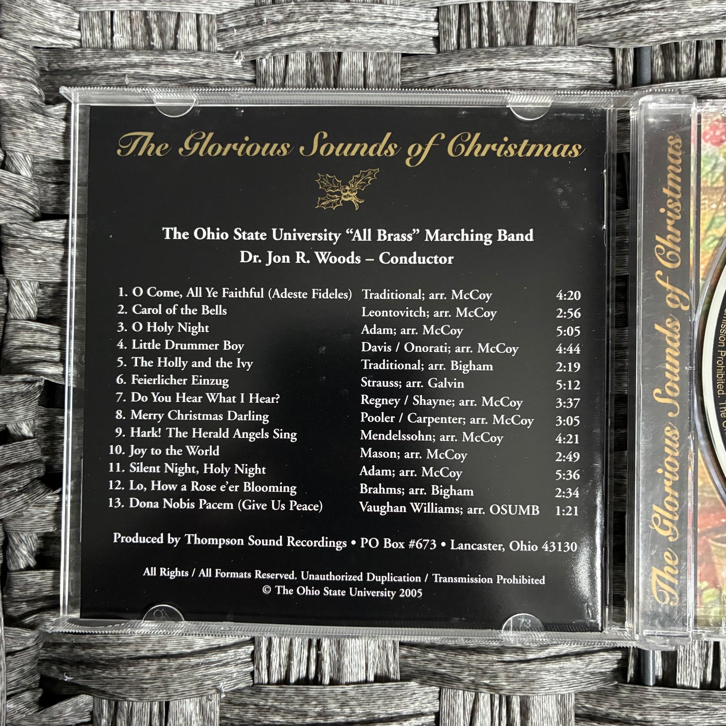 THE OHIO STATE UNIVERSITY "ALL BRASS" MARCHING BAND THE GLORIOUS SOUNDS OF CHRISTMAS CD (2005) - PRE OWNED
