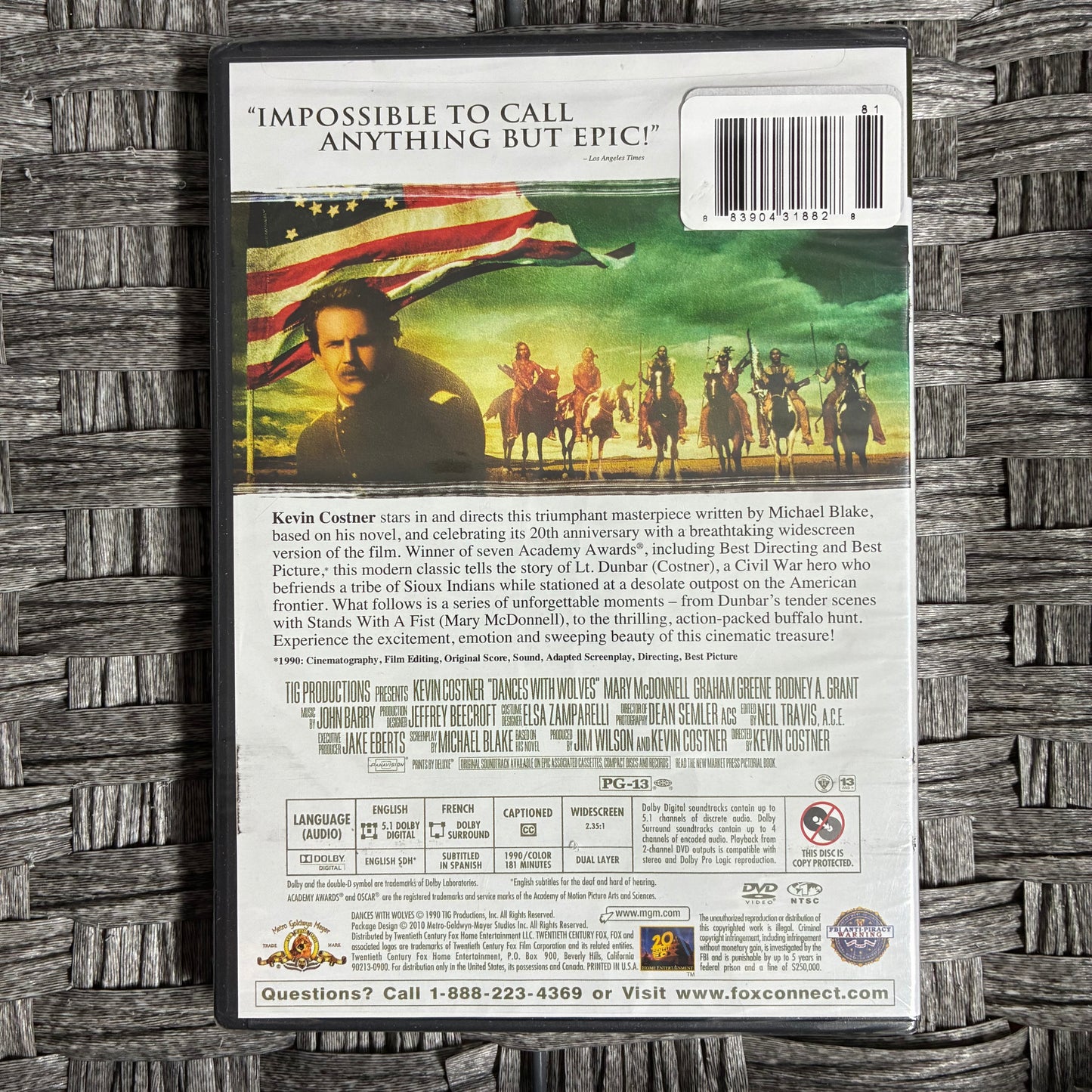 DANCES WITH WOLVES 20TH ANNIVERSARY EDITION DVD (2010) KEVIN COSTNER - SEALED
