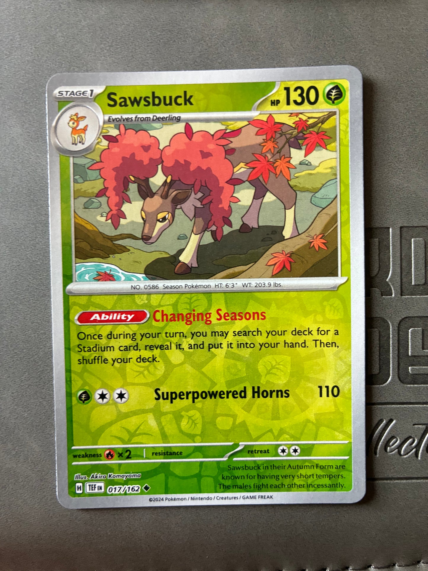 2024 POKEMON TCG (TEF) - SAWSBUCK 017/162 (REVERSE HOLO)