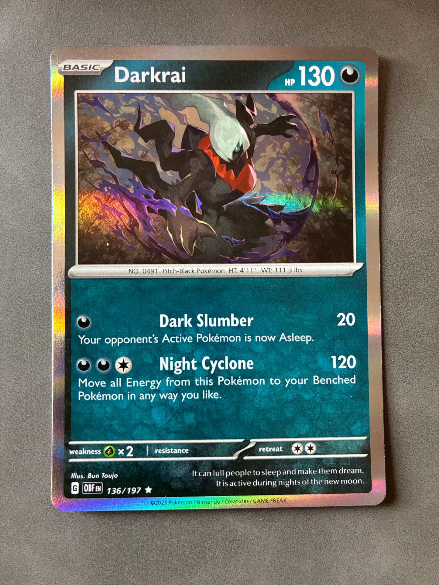 2023 POKEMON TCG (OBF) - DARKRAI 136/197 (HOLO)