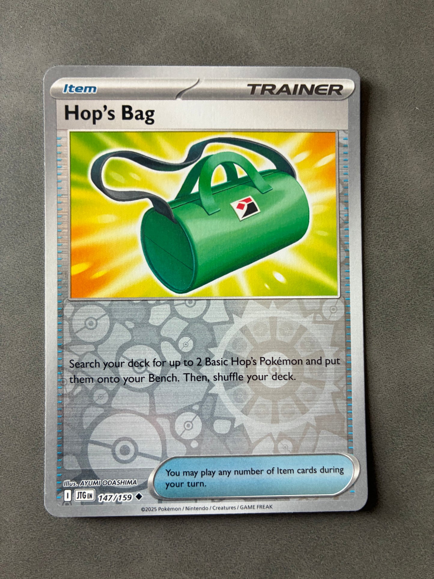 2025 POKEMON TCG (JTG) - HOP'S BAG 147/159 (REVERSE HOLO) TRAINER ITEM
