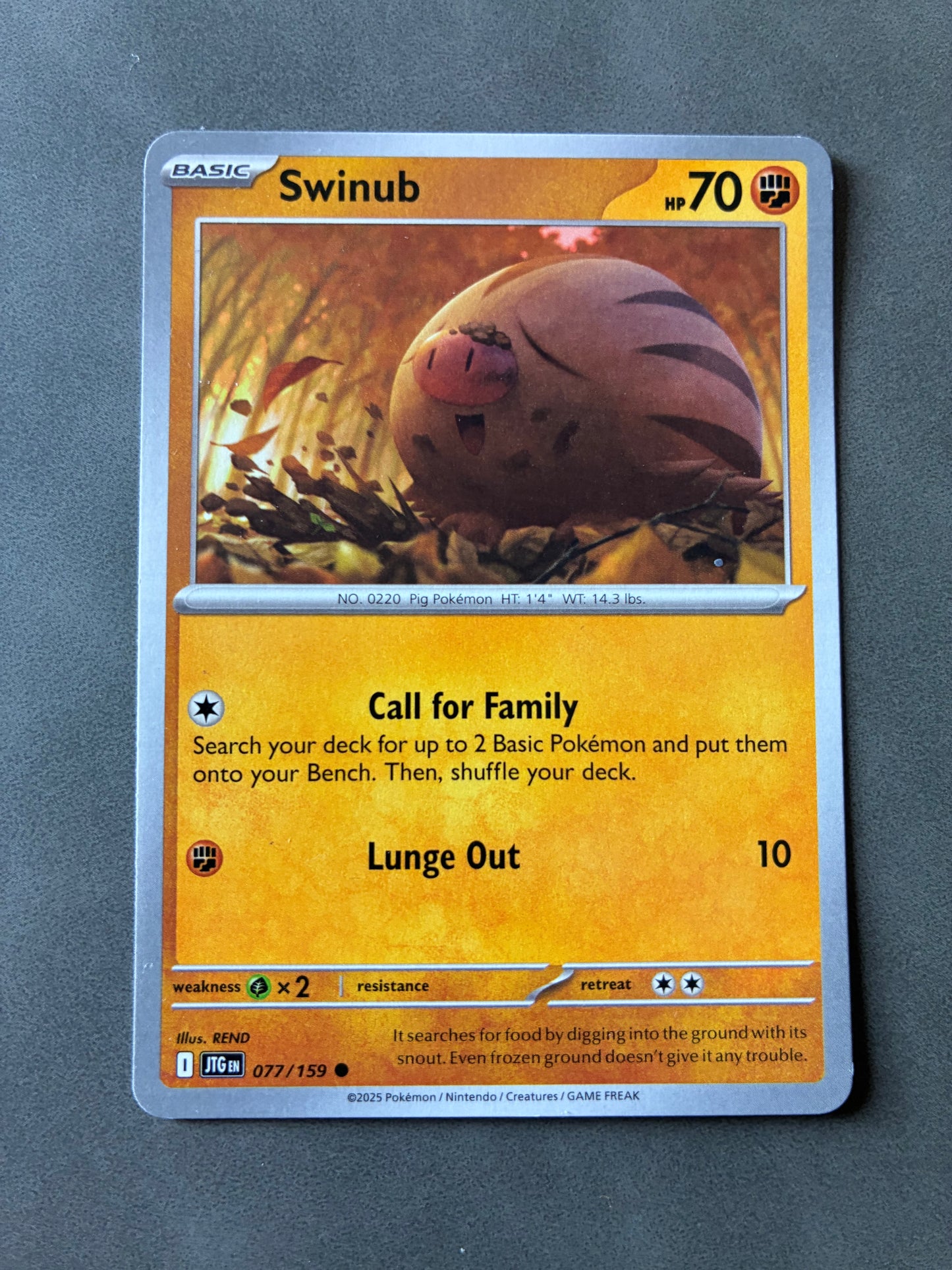 2025 POKEMON TCG (JTG) - SWINUB 077/159