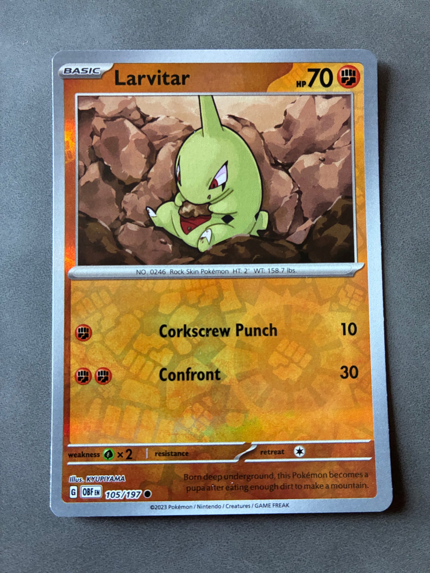 2023 POKEMON TCG (OBF) - LARVITAR 105/197 (REVERSE HOLO)