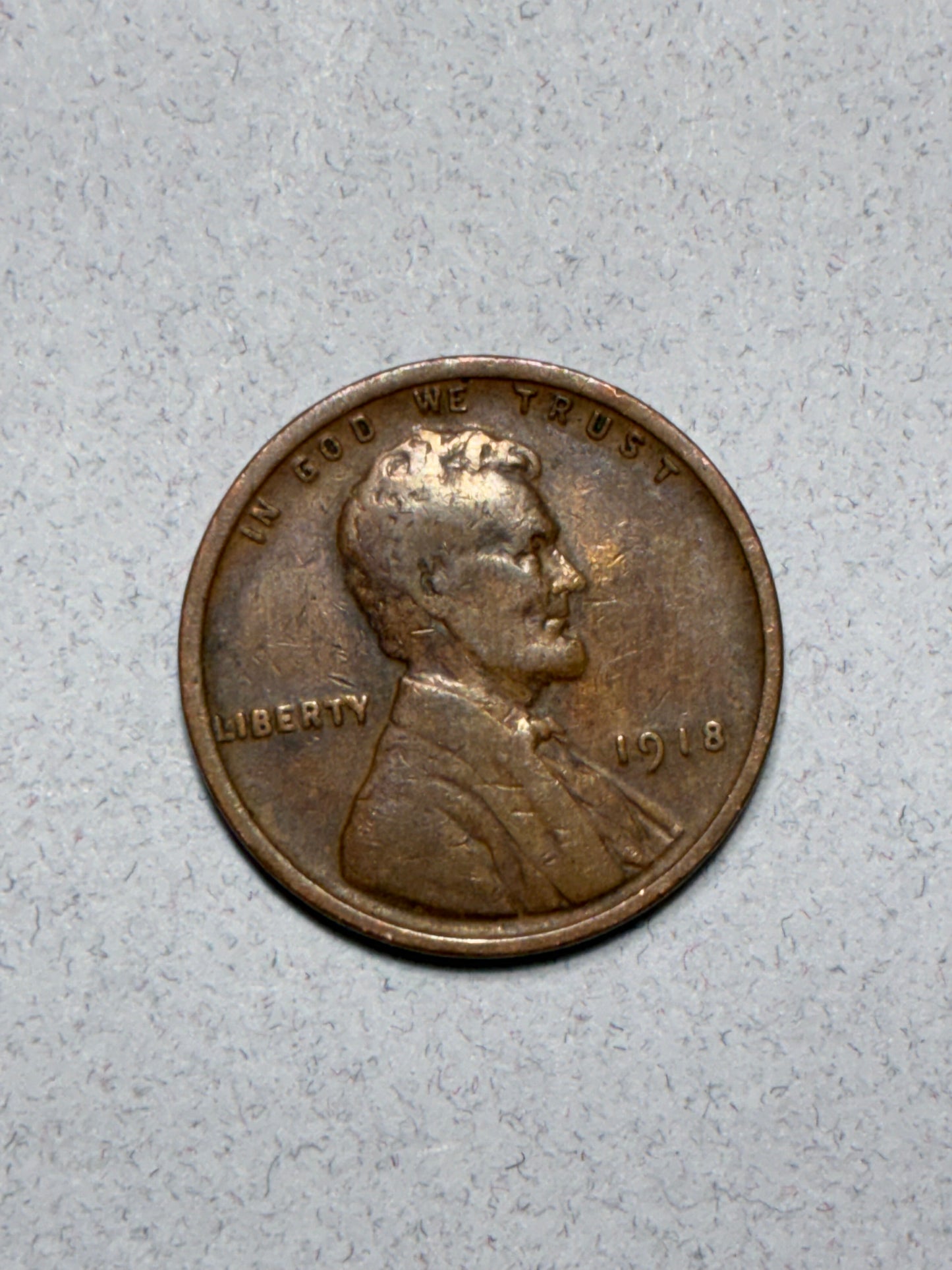1918 WHEAT PENNY NO MINT MARK WIDE RIM 95% COPPER CIRCULATED (LN913)