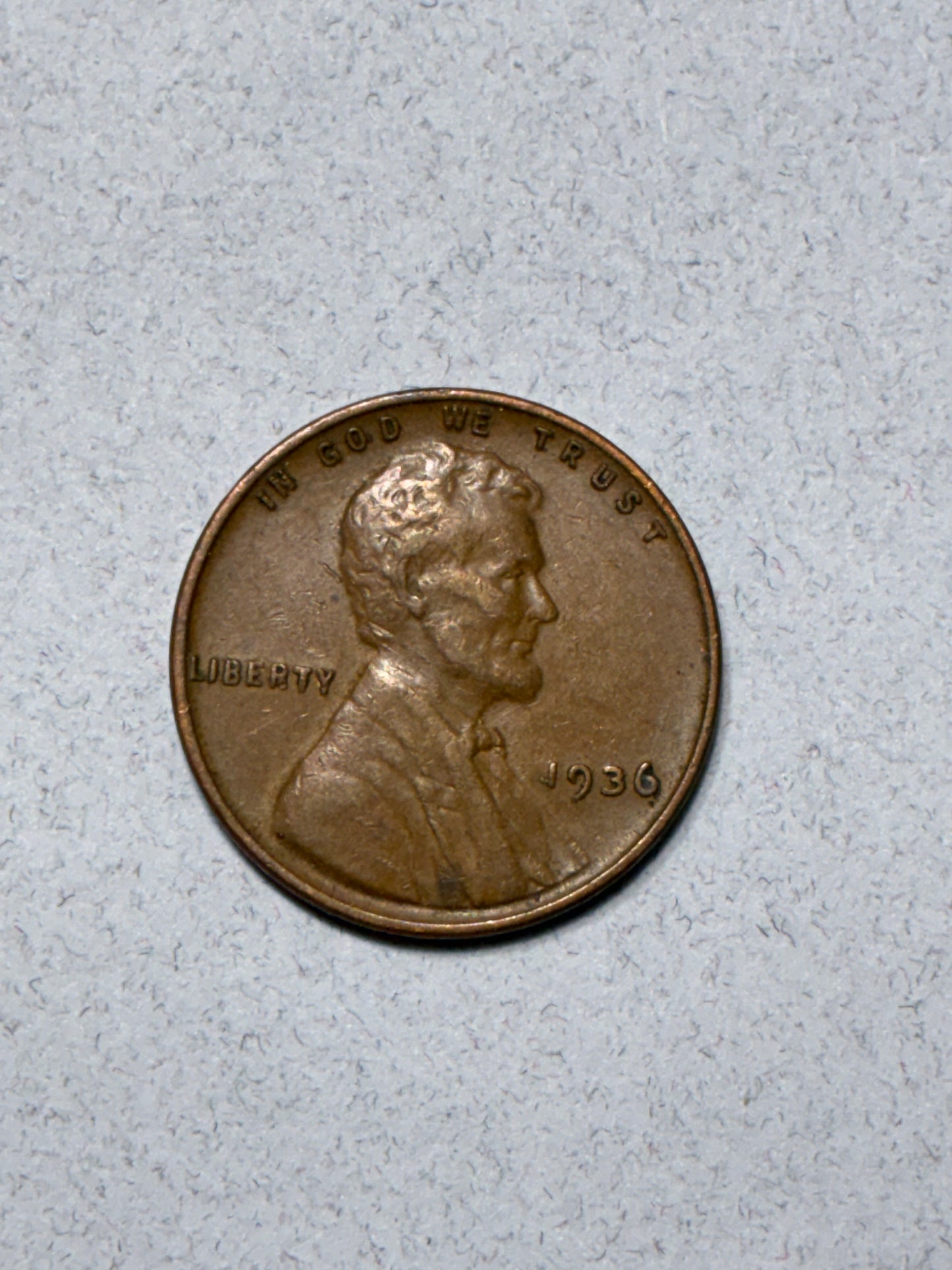 1936 WHEAT PENNY NO MINT MARK - 95% COPPER - CIRCULATED (LN1613)
