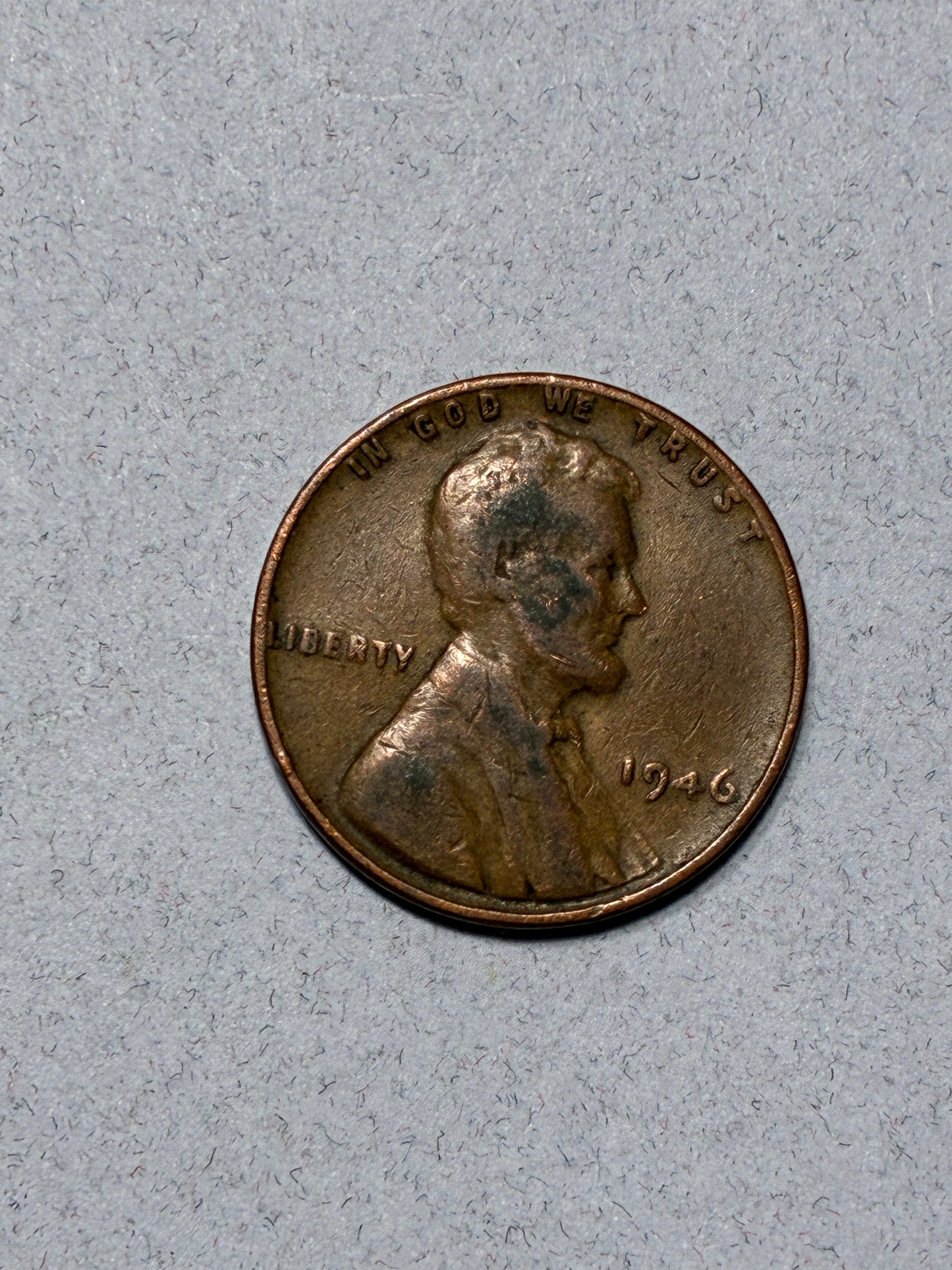 1946 WHEAT PENNY NO MINT MARK - 95% COPPER - CIRCULATED (LN1614)