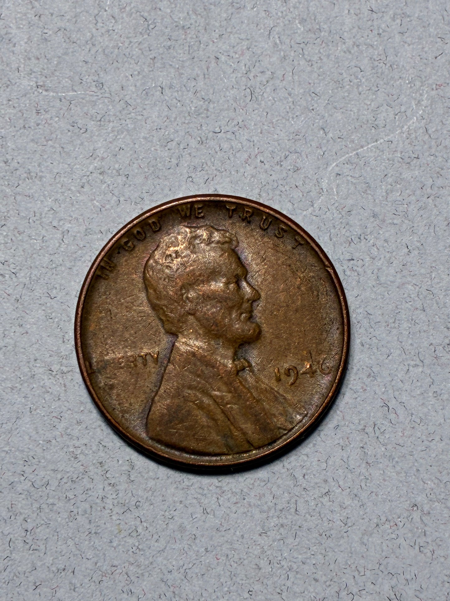 1946 WHEAT PENNY NO MINT MARK - MISSING "LIBER" - 95% COPPER - CIRCULATED (LN1616)