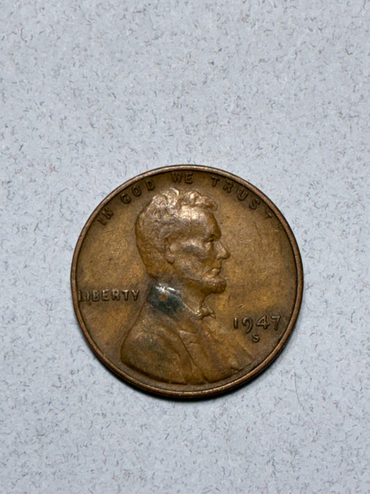 1947 S WHEAT PENNY - 95% COPPER - CIRCULATED (LN1619)